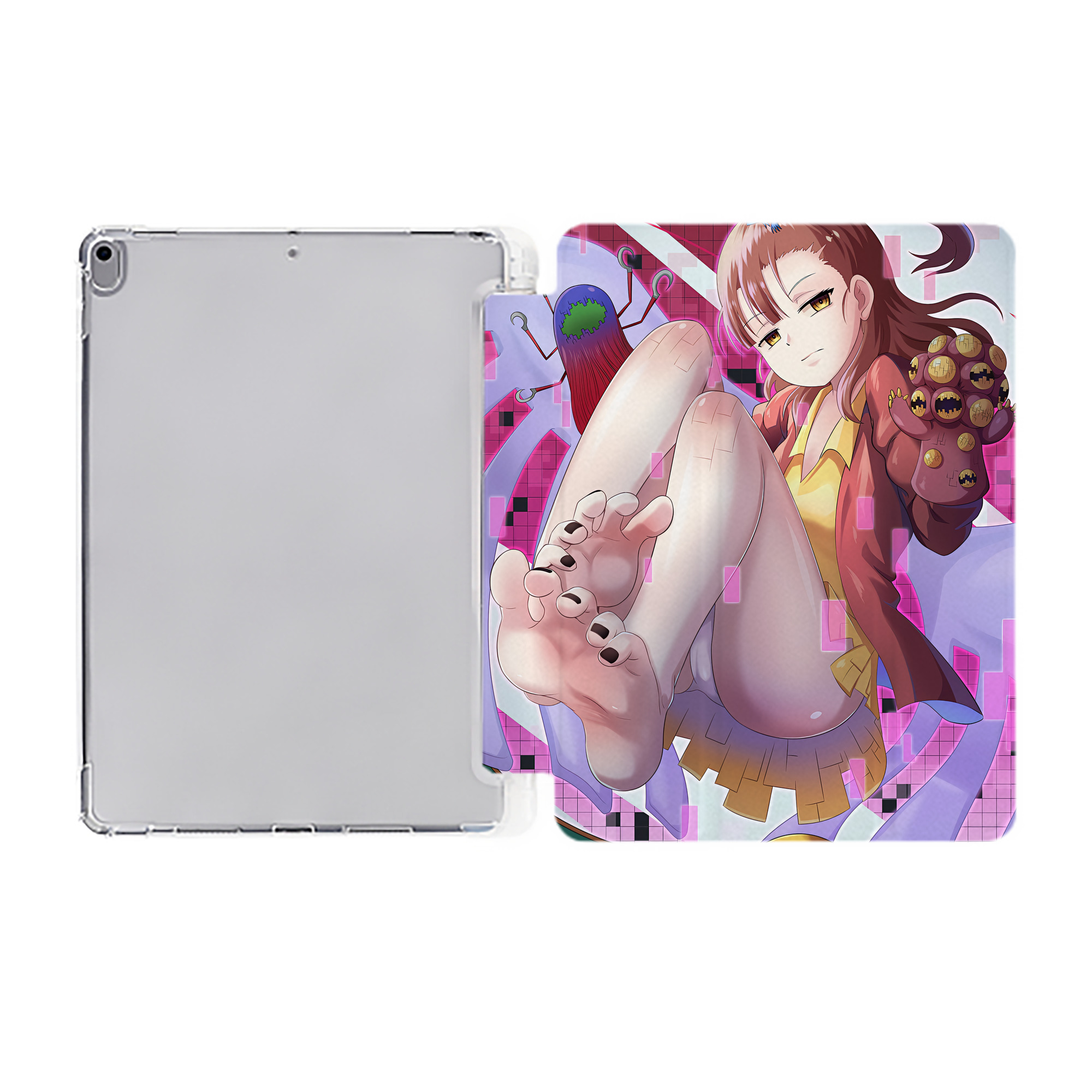 （画像用） Digimon デジタルモンスター/デジモン IPad ケース ペン収納付き 三つ折りスタンド PUレザー×シリコン 対応機種9.5/10.5/10.9インチ